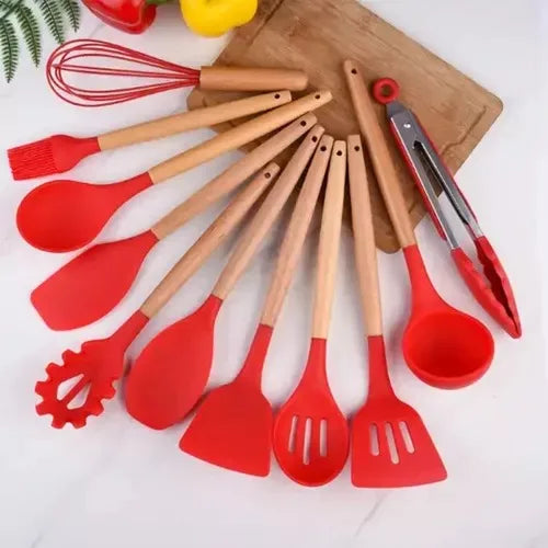Kit de Utensílios de Cozinha Silicone (12 peças)