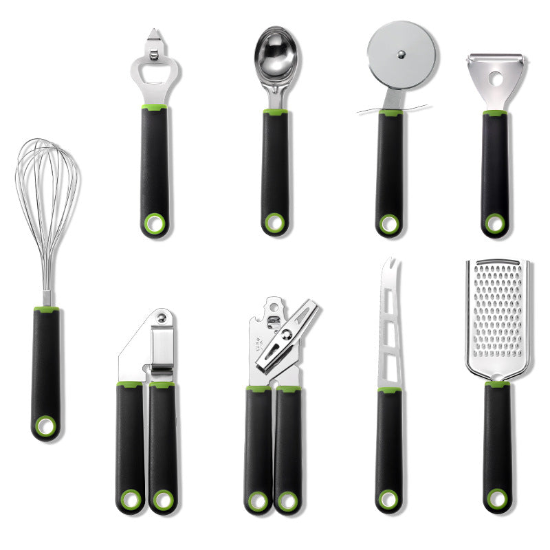 Kit de Utensílios de Cozinha Inox com Cabo Moderno