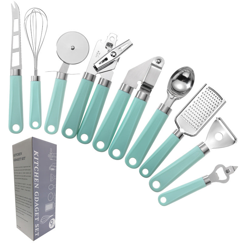 Kit de Utensílios de Cozinha Inox com Cabo Moderno