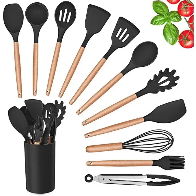 Kit de Utensílios de Cozinha Silicone (12 peças)