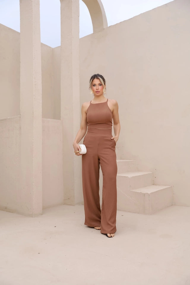 Conjunto Calça e Croped de Alça
