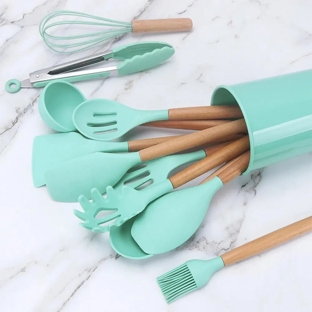 Kit de Utensílios de Cozinha Silicone (12 peças)